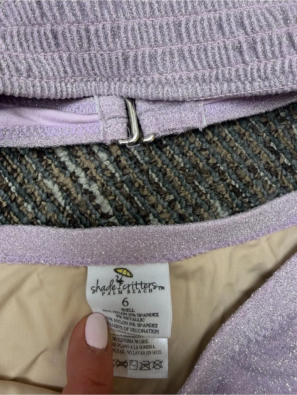 Shade Critters High-Waist Smocked Bikini Set in Light Lavender
